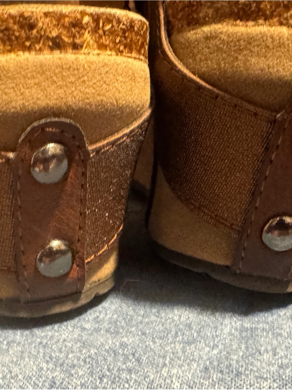 Pierre Dumas Tan Brown Leather Wedge Sandals - Picture 5 of 7